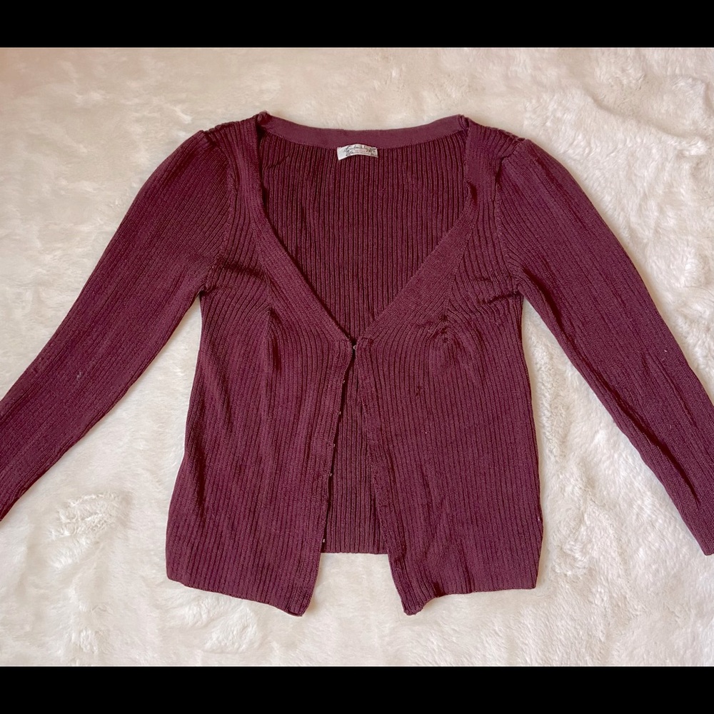 NWOT Free People Maroon Cardigan - Size Small
